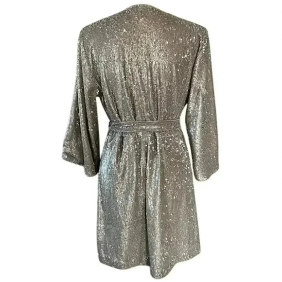 Saltwater Luxe Megan Mini Dress, Champagne with Light Gold Sequins, size Small - Picture 4 of 9